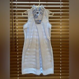 Mud Pie Blue and White Textured Sleeveless Dress